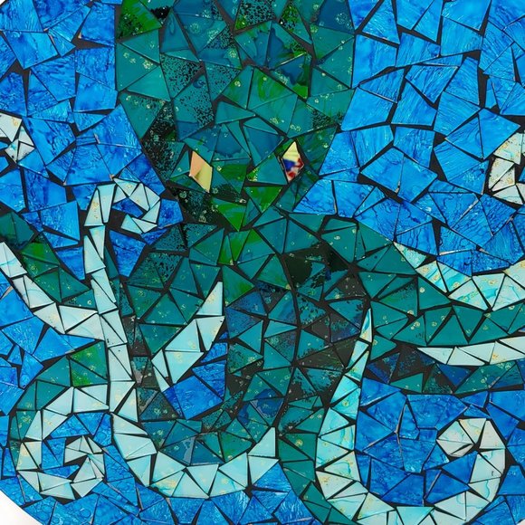 Mosaic Tile Octopus Wall Hanging Round 16" - Picture 2 of 2